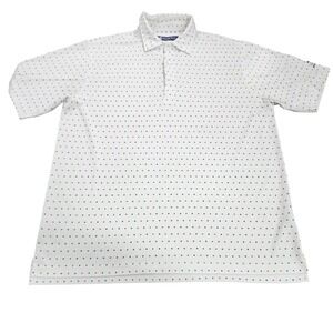 Donald Ross Polo Shirt Mens L White Star Patriotic Short Sleeve Golf Casual